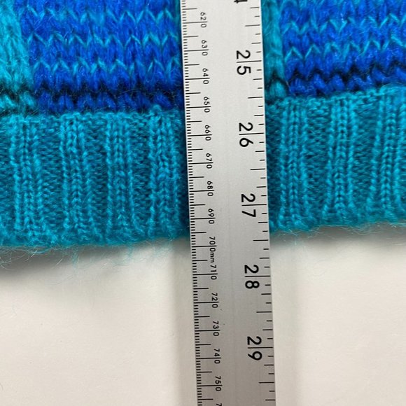 Vintage Amanda Smith Mohair Blend Sweater Women's Small Blue Turquoise Mock Neck - Picture 8 of 8
